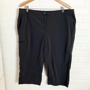 L.L.Bean Women’s Comfort Trail Pants Cropped Gray Hiking UPF 50 Nylon Sz 18P